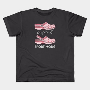 Casual Sport Mode Funny Pink Crocs Kids T-Shirt